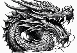 dragon with armor tattoo idea
