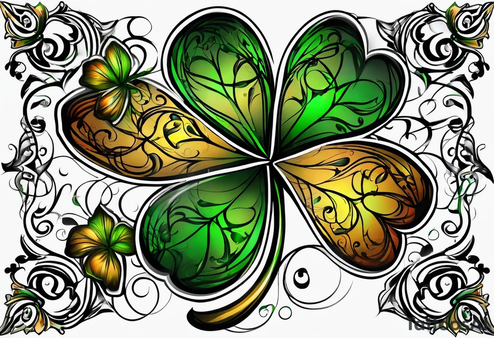 4 leaf clover tattoo idea