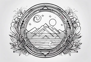 simple symbols small shapes lines and circles tattoo idea