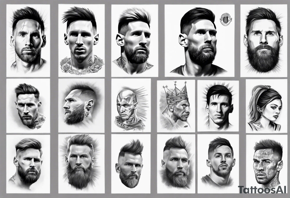 Icons portraits 
ARM SLEEVE 
REALISTIC
messi tattoo idea