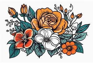 pray

old school vintage simple traditional design with vintage flowers surrounding
bold color simple tattoo idea