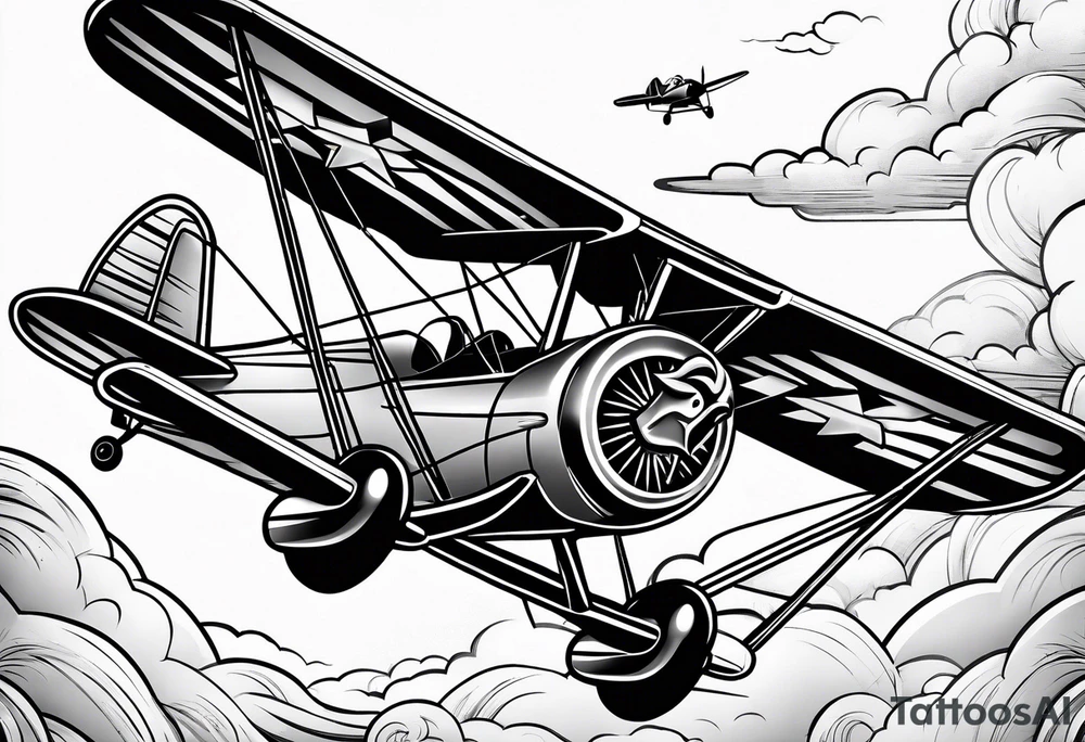 monkey flying plane tattoo idea