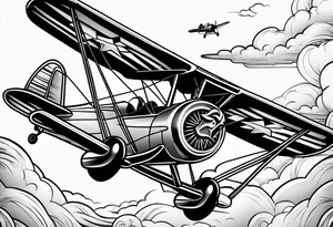 monkey flying plane tattoo idea