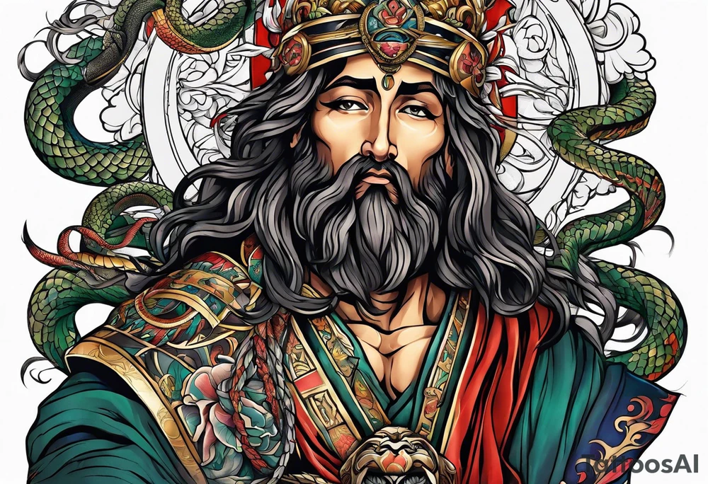 Almighty Jesus killed the Serpent tattoo idea