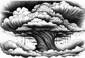 Clouds darkness hard core tornado downpour tattoo idea