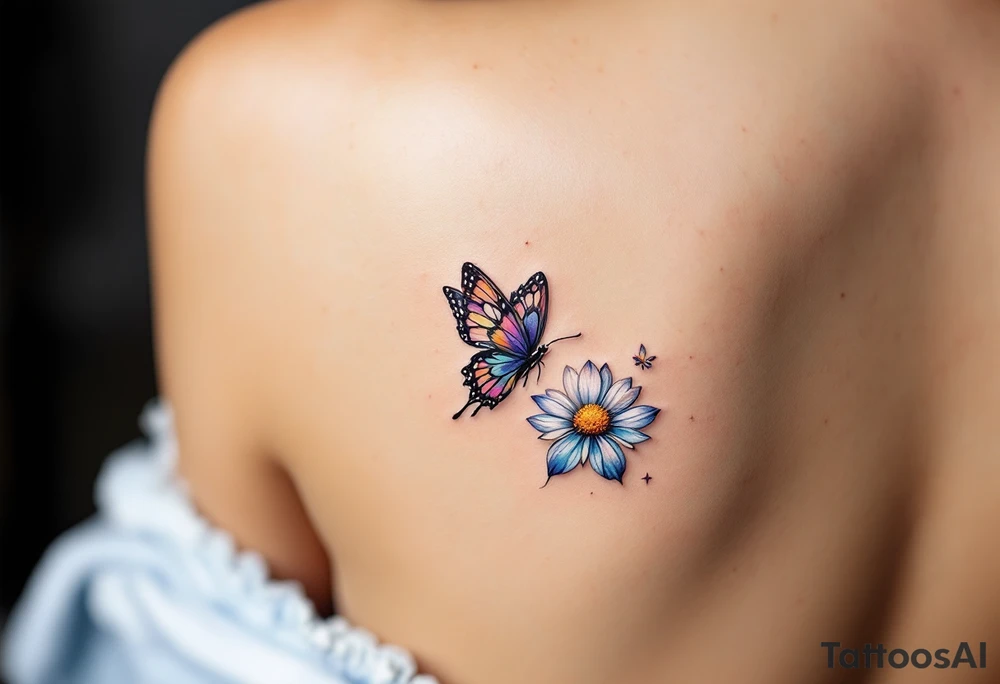 butterfly daisy tattoo idea