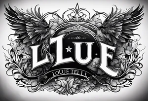 THE LETTERS "L O U E L" tattoo idea