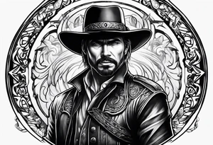 Western genre movie half sleeve tattoo tattoo idea
