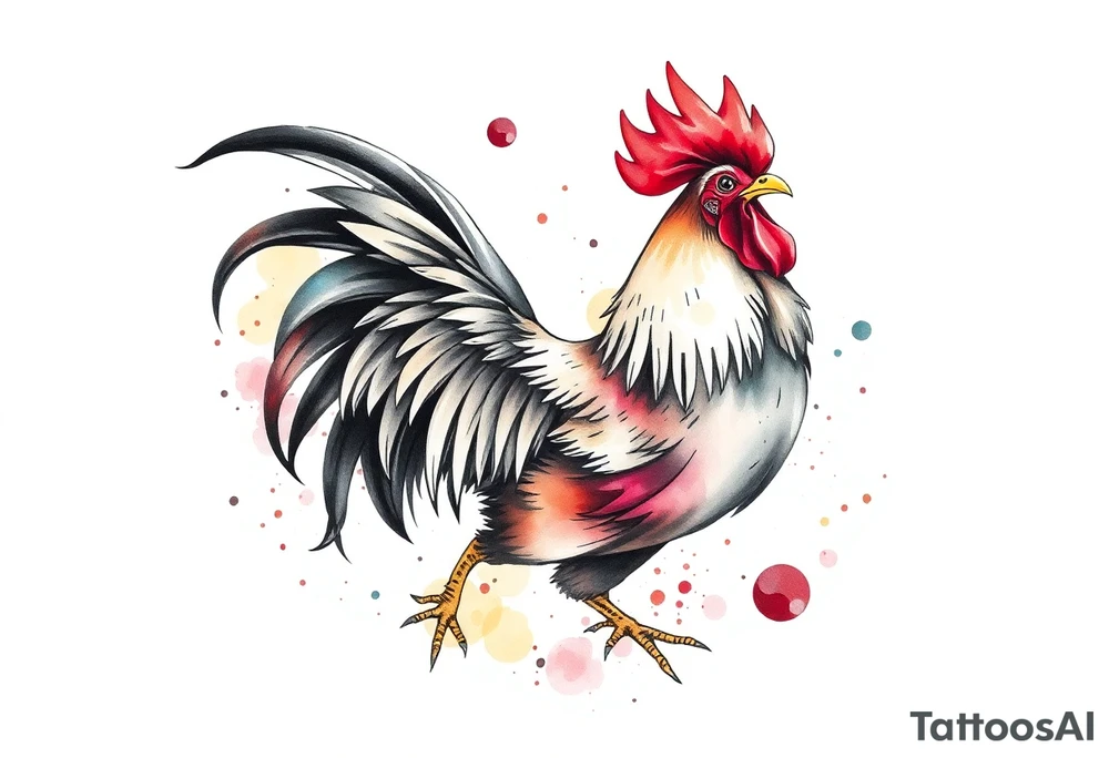 fighting rooster tattoo idea