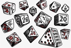 Dice with 20 numbers tattoo idea