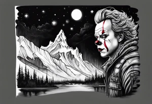 Northern lights with pennywise tattoo idea