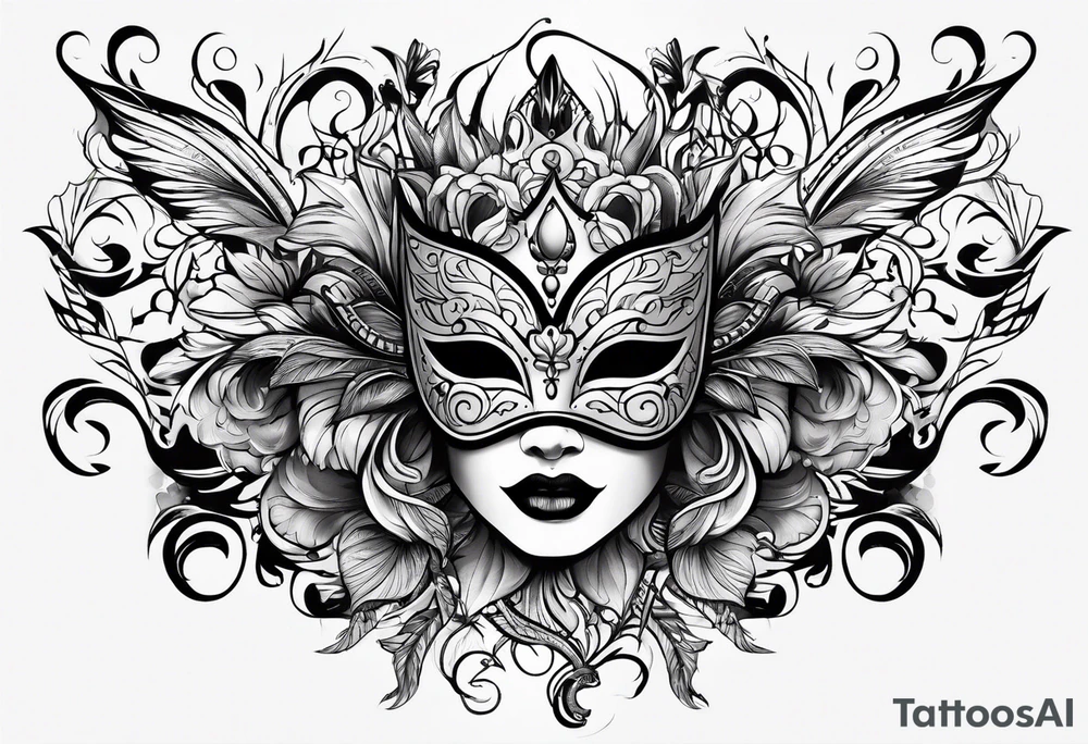 masquerade ball tattoo idea