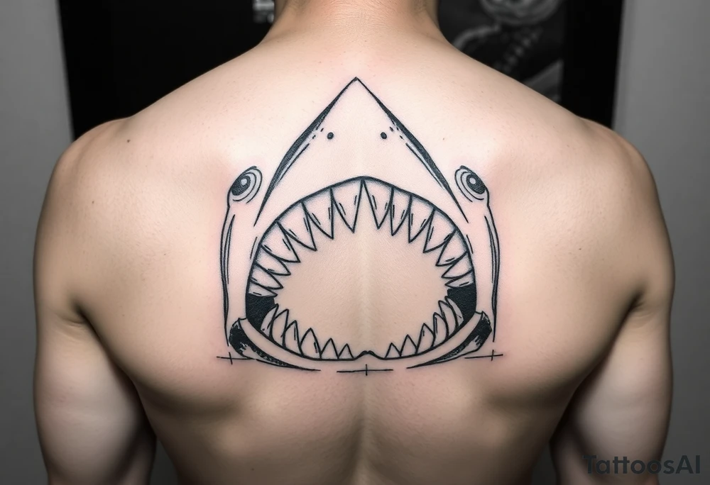 shark jaw tattoo idea