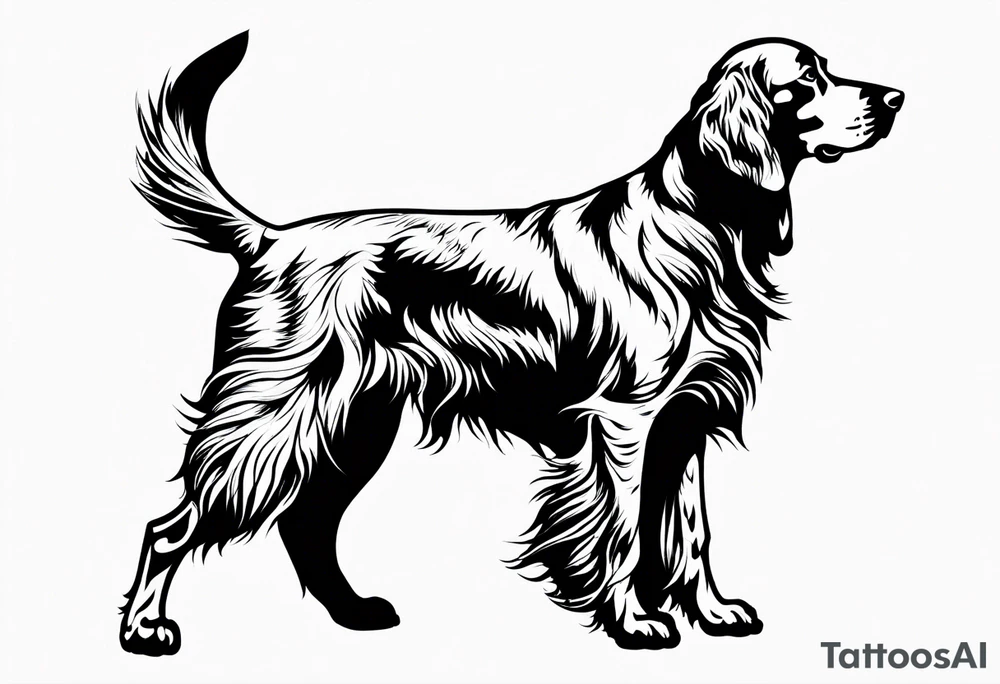 Full landscapeOutline of an irish setter no fill tattoo idea