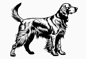 Full landscapeOutline of an irish setter no fill tattoo idea