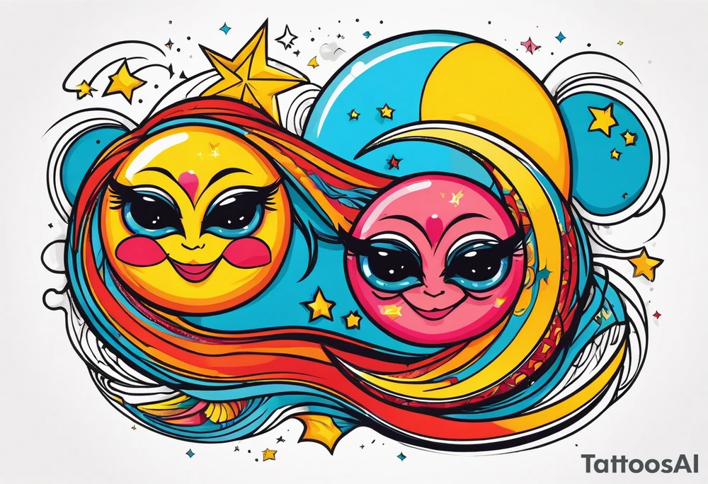 Sol e lua juntos tattoo idea