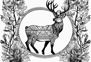 panache de chevreuil et sapinage tattoo idea