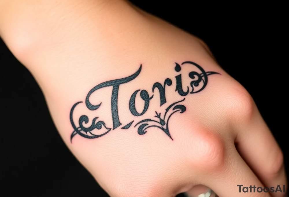 Name Tori with tribal tattoo idea