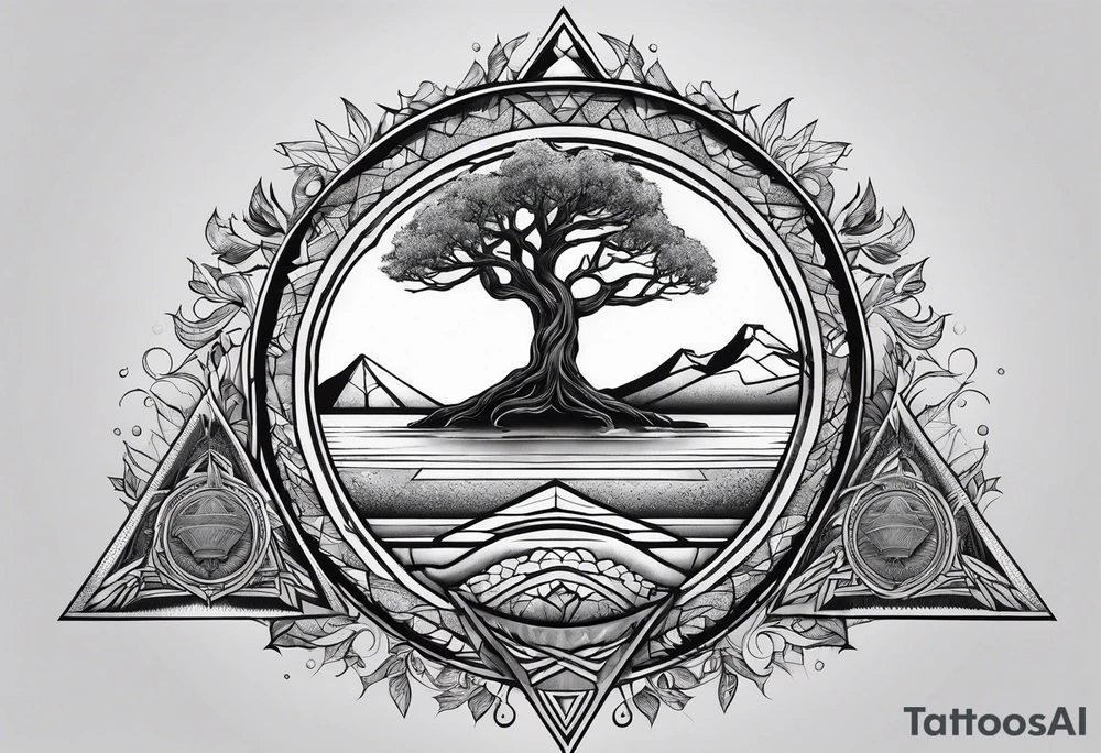 yggdrasil
3 line triangles behind tattoo idea