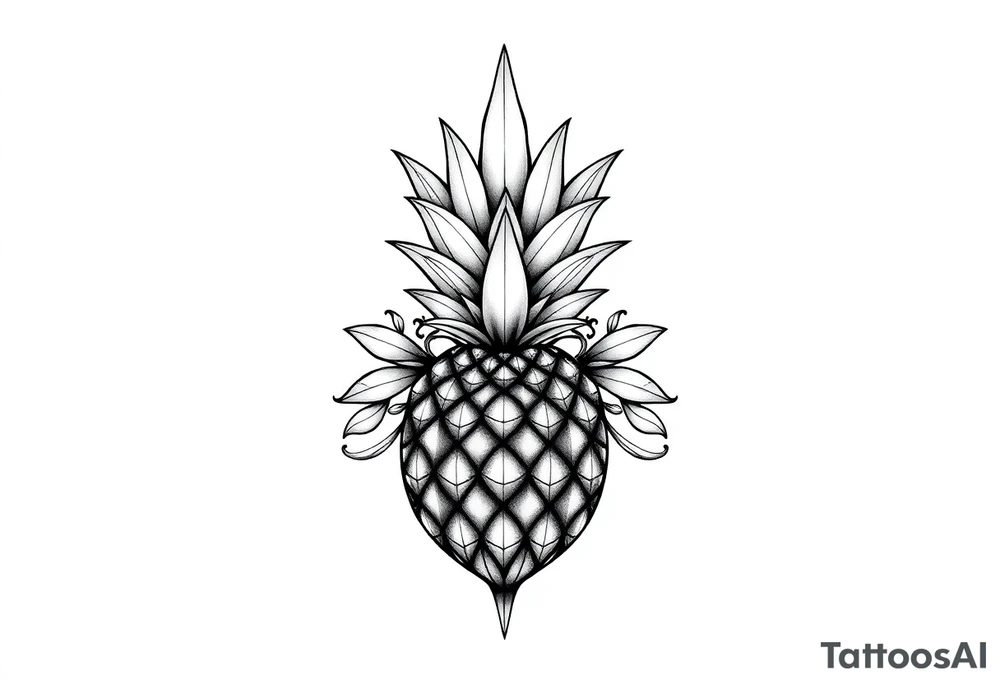 Majestic crown, pineapple ,vagina, anus tattoo idea