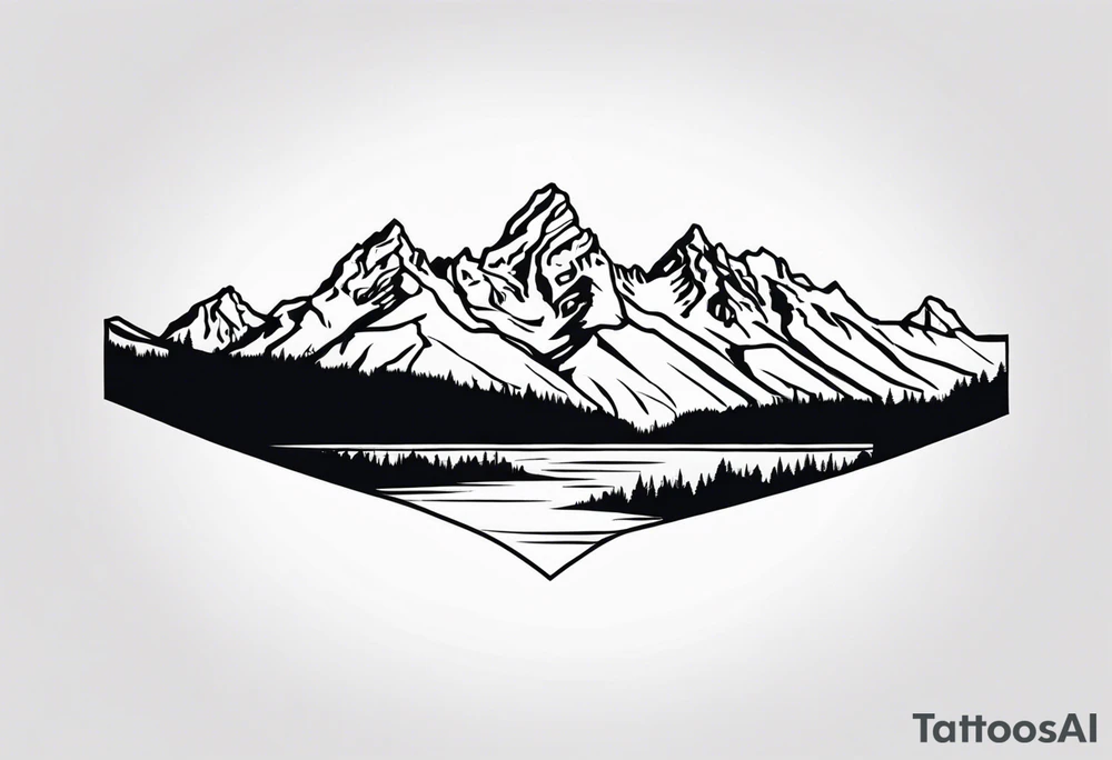 grand Tetons forearm band tattoo idea