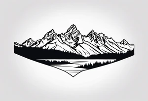 grand Tetons forearm band tattoo idea