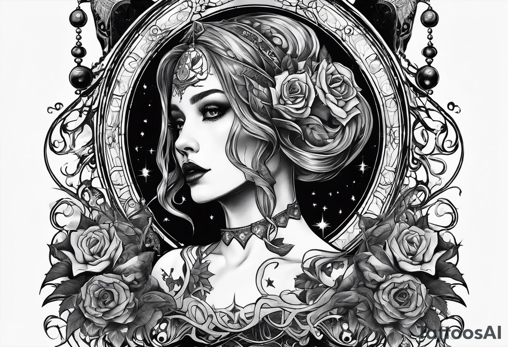 death and beauty, Eldridge horror, astrology tattoo idea