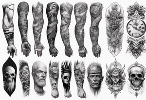 realistic arm sleeve tattoo idea