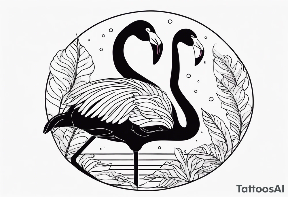 cute flamingo tattoo idea