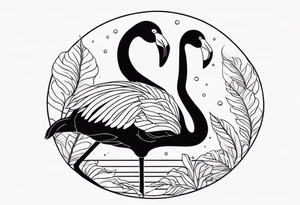 cute flamingo tattoo idea