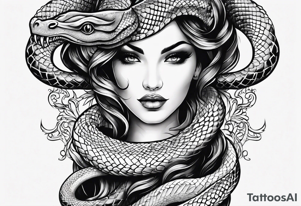 Snake biting its own tail tattoo idea