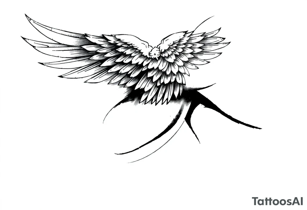 Full Shoulder to elbow wing tattoo idea