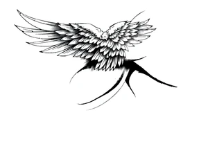 Full Shoulder to elbow wing tattoo idea