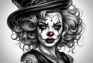 Girl clown sad face tattoo idea