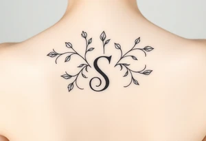 Lorbeerkranz mit Buchstabe S tattoo idea