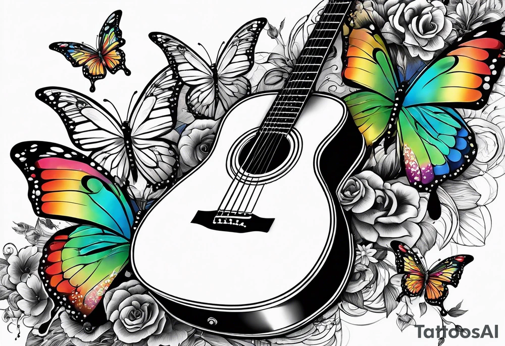 Guitar, butterfly, rainbow, toy story tattoo idea
