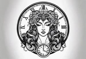 Janus, timeless clock tattoo idea