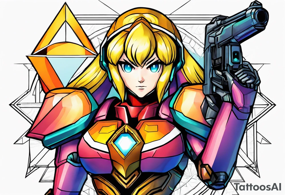 Samus shooting a triforce tattoo idea