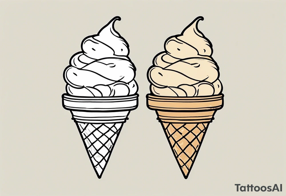one scoop ice cream cone tattoo idea