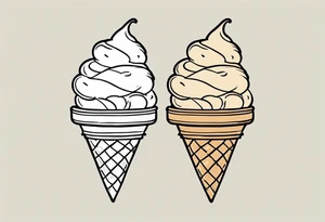 one scoop ice cream cone tattoo idea