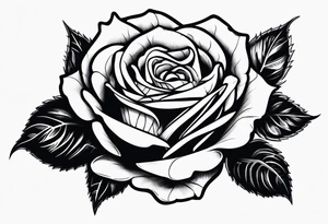 A rose tattoo with skeleton bone fingers tattoo idea