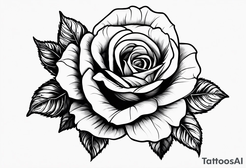 one rose and two violets tattoo idea