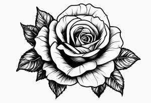 one rose and two violets tattoo idea