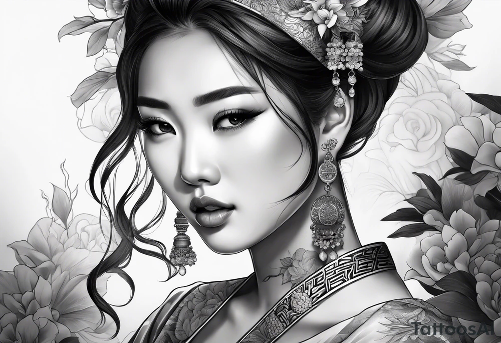 Asian woman tattoo idea