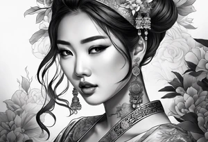 Asian woman tattoo idea