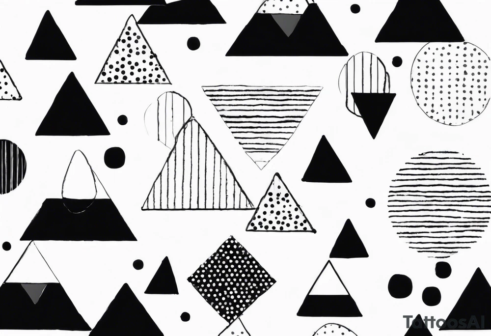 simple sunshine made of black dots with a triangle incorporated somewhere tattoo idea