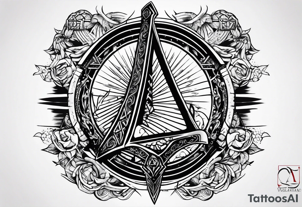 Valhalla valknut sword axe tattoo idea