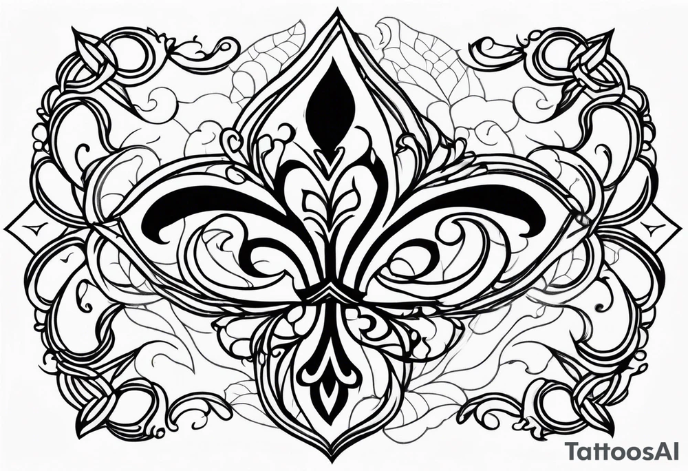 Fleur de lys celtique en flamme tattoo idea