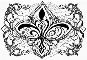 Fleur de lys celtique en flamme tattoo idea