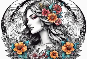 Angels flowers gods tattoo idea